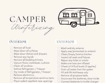 Complete RV Winterizing Checklist Downloadable PDF