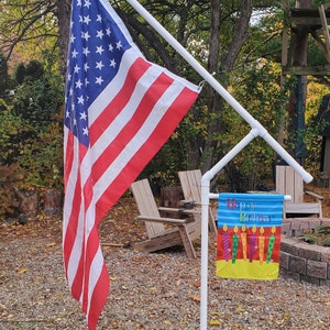 Custom Made Outdoor RV Portable PVC Campground Flag Pole with optional Garden Flag extension