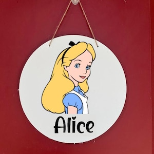 Personalized Alice in Wonderland Name Sign: Kids Room Decor