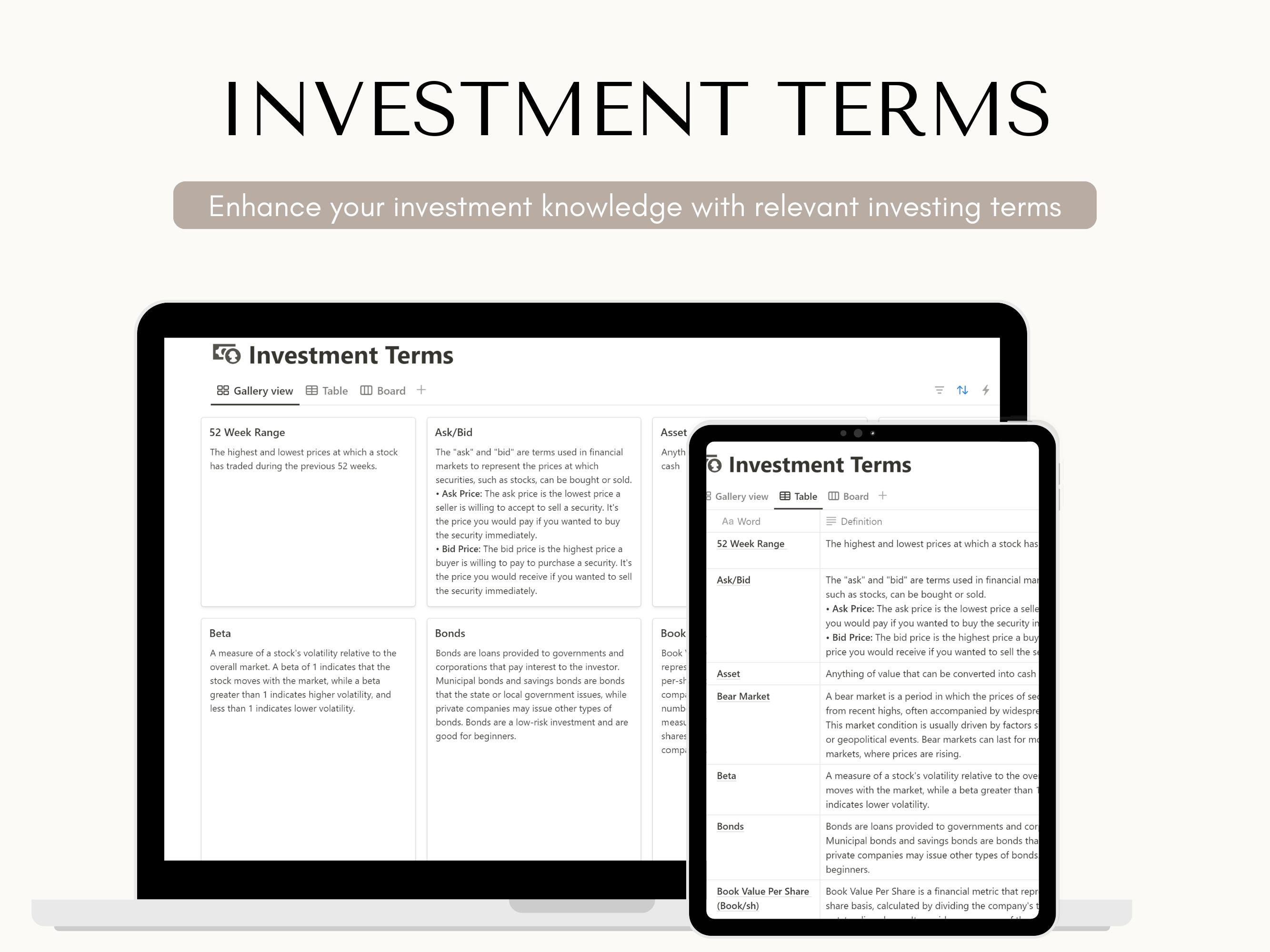 Notion Investment Tracker Template, Digital Portfolio Organizer, Stock ...