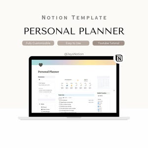 Notion Personal Planner Template, Digital Life Organizer (PDF Download Access Link Included)