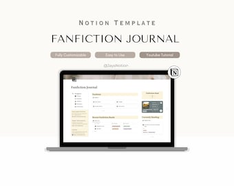 Notion Fanfiction Journal Template, Reading Tracker, Book Log, Notion Planner, Reading Log, Book Tracker, Notion Templates, Digital Reading