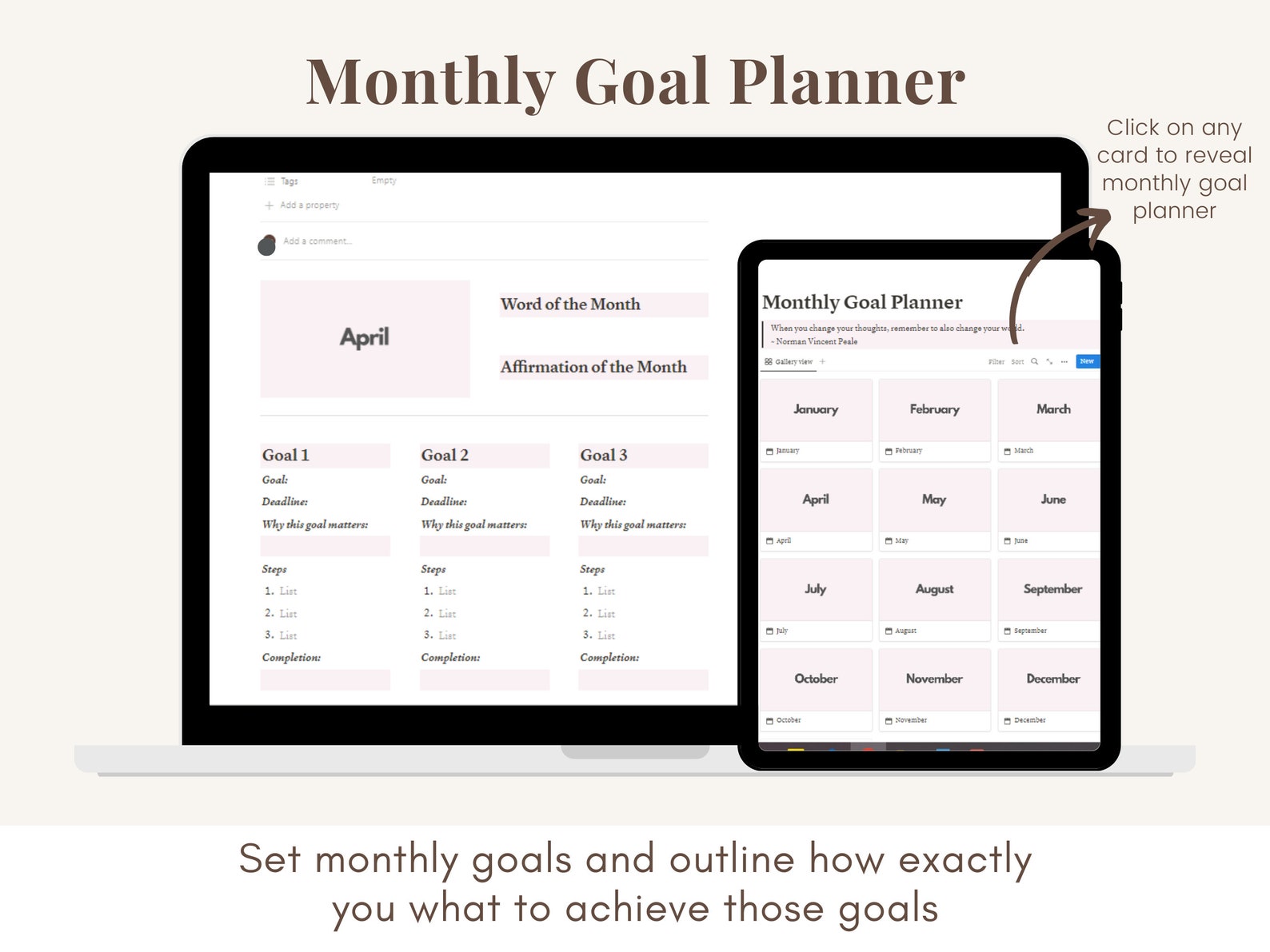 Notion 2023 Goal Planner Template Allinone Notion Template Goal