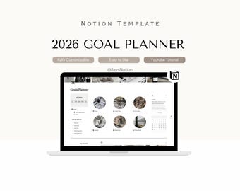 Planificador de objetivos Notion 2026, planificador de vida digital, establecimiento de objetivos, productividad y seguimiento de hábitos