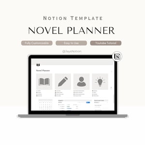 Agenda de roman Notion, modèle de contour de livre, modèle d'agenda d'écriture de livre de notions pour écrivains, agenda de série de livres