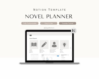 Notion Novel Planner, Book Writing Template (Digital Download)