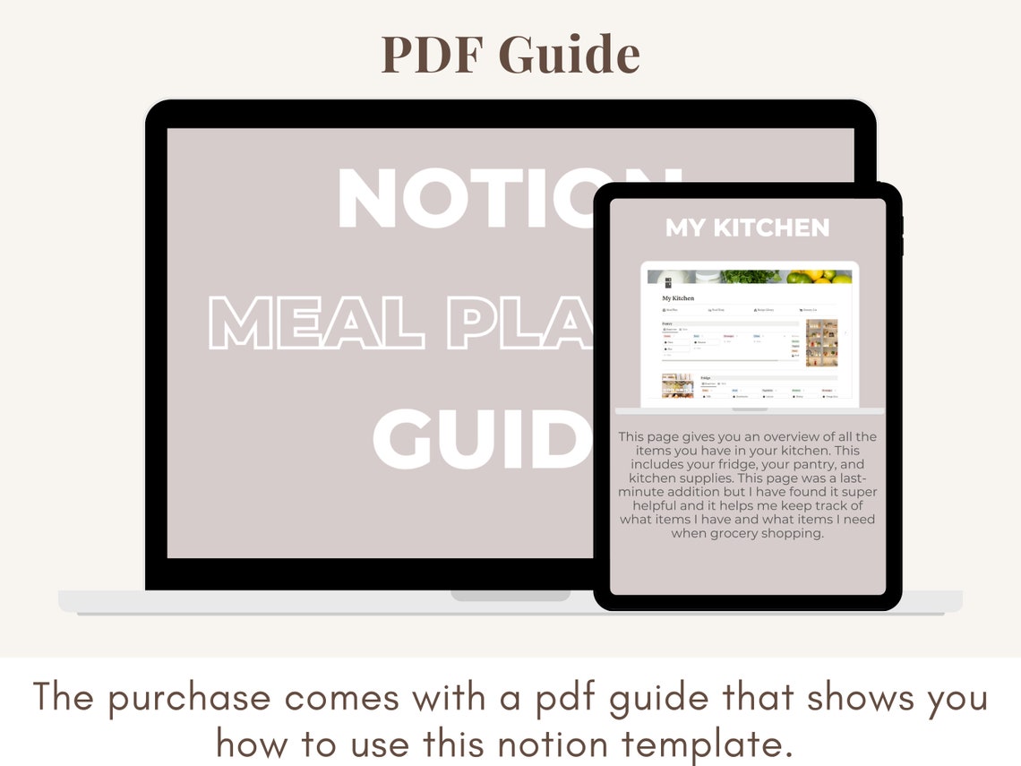 Notion Meal Plan Template, Notion Digital Nutrition, Notion Recipe Book