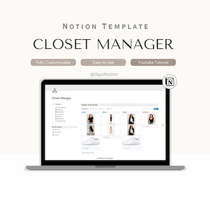 Notion Closet Manager Template, Outfit Planner (Digital Download)