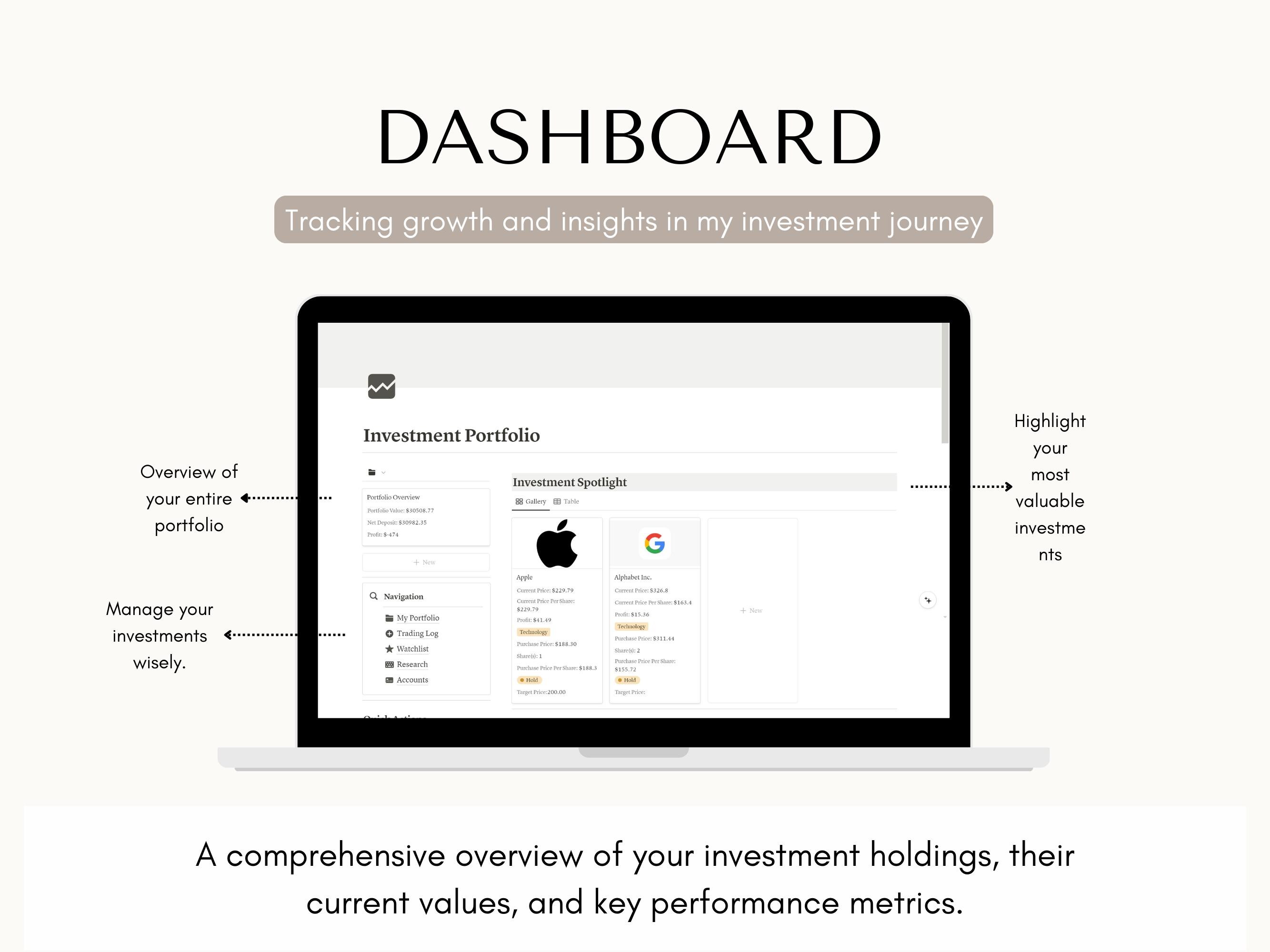 Notion Investment Tracker Template, Digital Portfolio Organizer, Stock ...