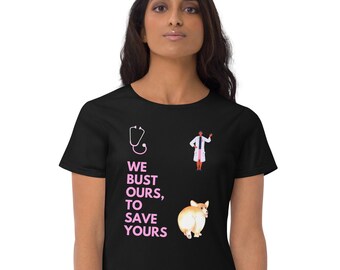 Kurzärmeliges Krankenschwester Corgis Butt T-Shirt