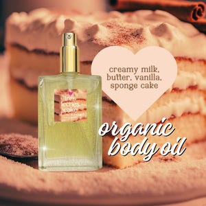 Tres Leches Cake Body Oil: Scented Gourmand Organic Skincare (100ml)