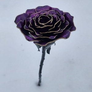 Rosa de Metal - Feito à Mão - Tinta Glitter Flake
