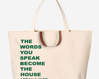 Jumbo Tote, Canvas , Empowering tote, Double handle,