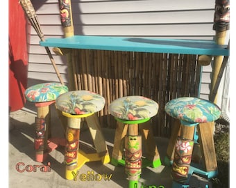 Novelty Tiki-Totem Bar Stools