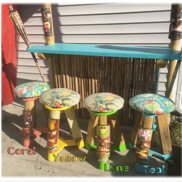 Novelty Tiki-Totem Bar Stools