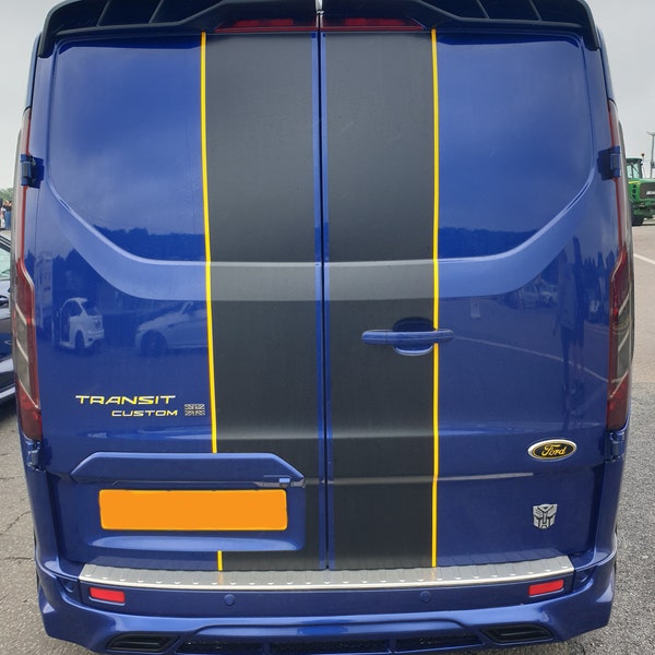 Ford Transit Custom Sport  Rear Door Kit Decal Stripes Stickers Racing Decoration Adhesive 25 cm width