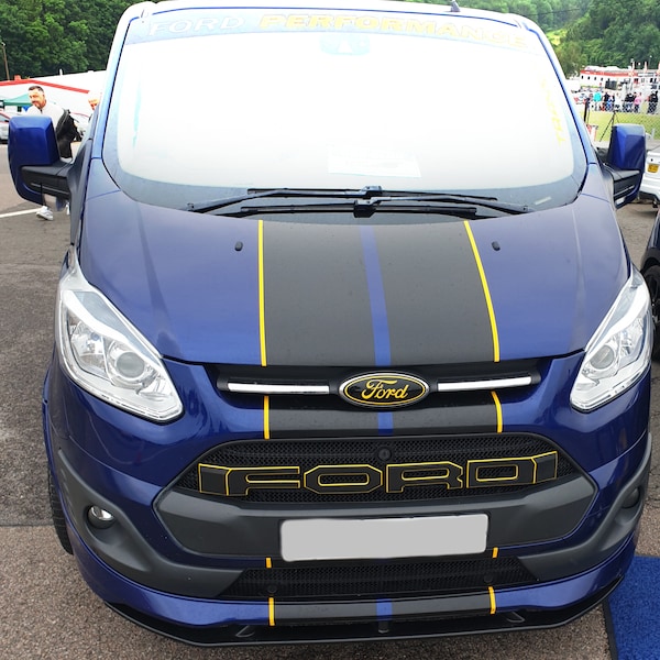 Ford Transit Custom Sport Bonnet & Rear Door  Kit Decal Stripes Stickers Racing Decoration Adhesive