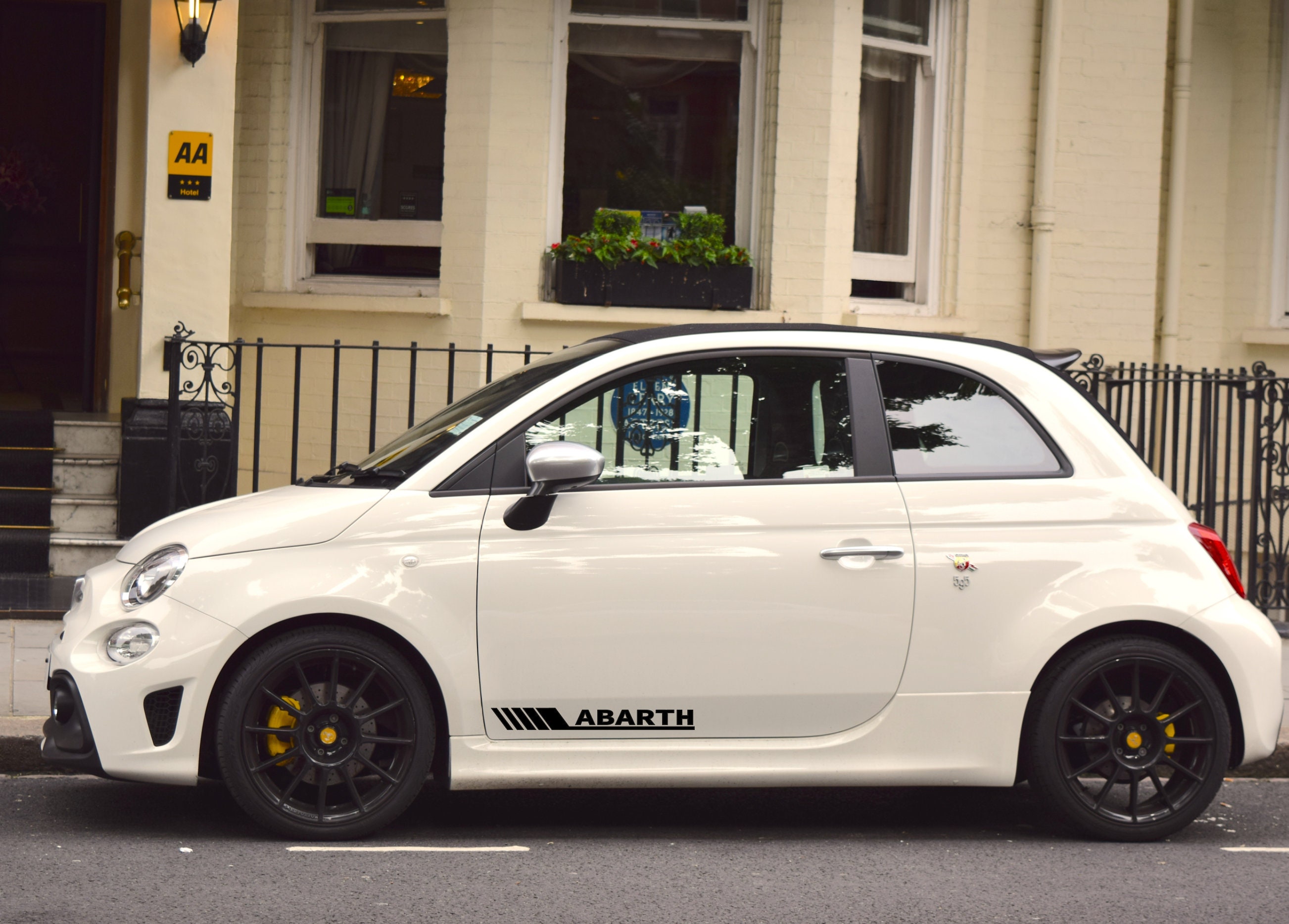 Fiat Abarth 500 Vinyl Car Decal Sticker Graphics Kit - Sport Side Door Design 2 Pieces Set