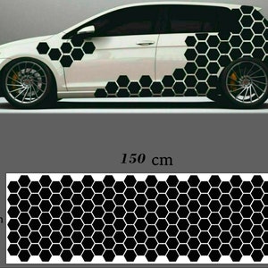 Car Camouflage Kit Solid Hexagon Honeycomb Side Stickers Decals Graphic Adhesive