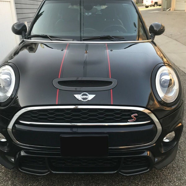 Mini Cooper Bonnet and Boot Stripes Vinyl Graphics Declas Stickers Adhesive Car Design