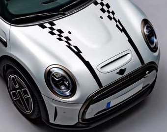 For Mini Cooper Bonnet Stripes Racing Sport  Vinyl Graphics Hood Declas Stickers Adhesive Car Design Racing Sport