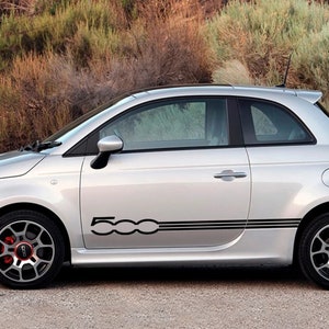 Fiat 500 Abarth Side Skirt Stripes: Waterproof Car Decals