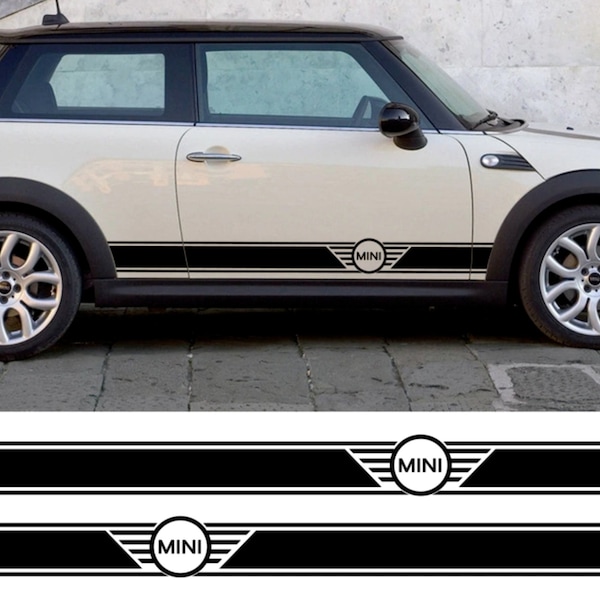 Mini Cooper Side Stripes Sticker Decals Racing Graphics Adhesive Vinyl Premium Quality