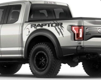 Ford Raptor Pickup Truck Side Vinyl Decals RAPTOR Monster Scratch Off Road Stickers Adhesive for Left and Right Side