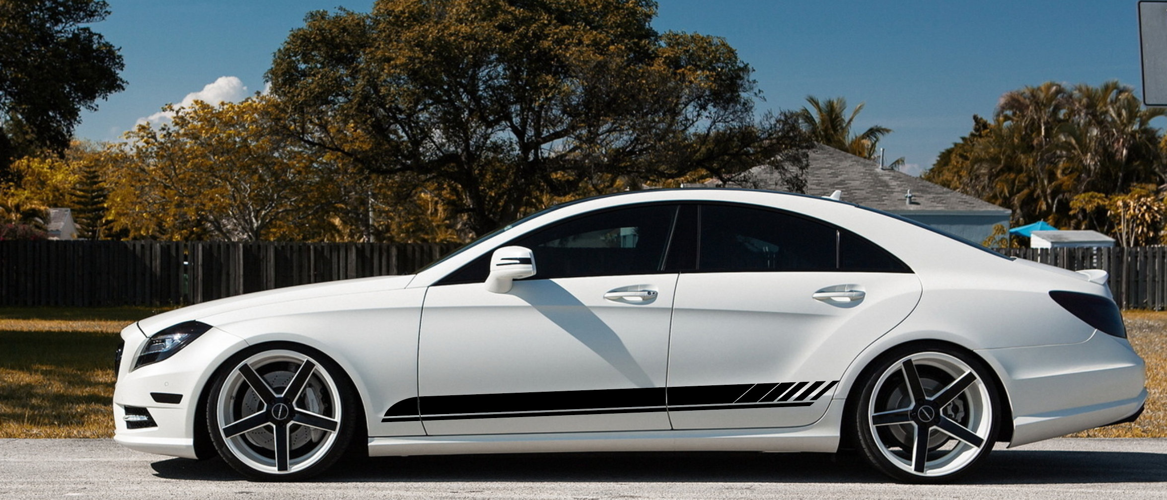 Auto Adesivi per Gonna Laterale Decorativi, Per Mercedes Benz SLK Classe SLC R170 R171 R172 AMG SLK200 250 55 Car Door Side Skirt Stripes Sticker