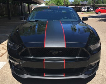 Raya Deportiva Central Con Diseños Gráficos De Calcomanías A Rayas Compatibles Con Ford Mustang GT 2018 - 2023 Cuerpo Completo Cofre Techo Baúl - España