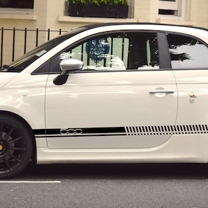 Fiat 500 Abarth Side Skirt Stripe Decals: Waterproof Car Graphics