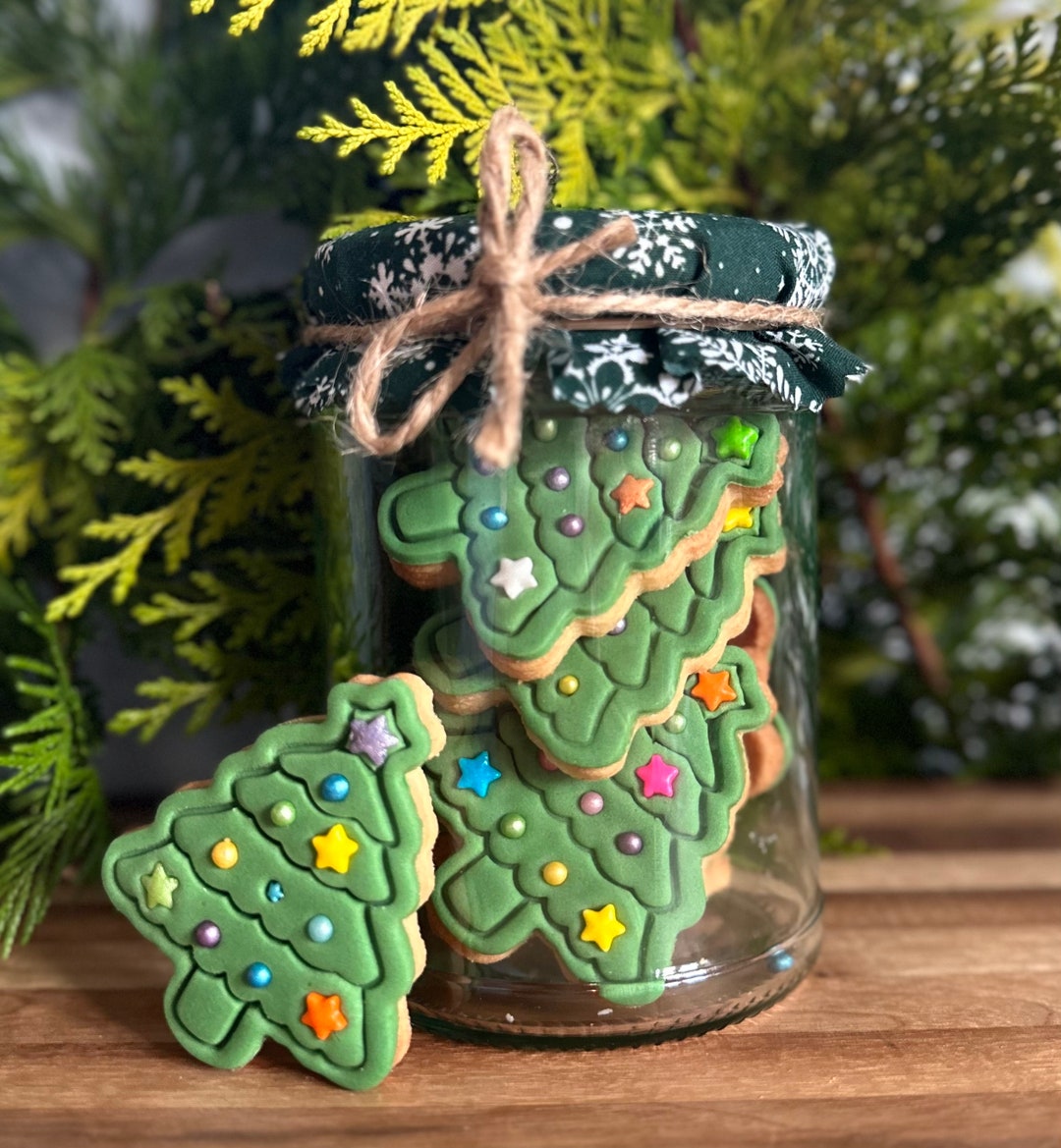 Preorder Christmas Tree Biscuits Glittery Christmas Tree Biscuits in a