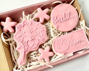 Galletas de cumpleaños personalizadas - Galletas de mamá - Galletas de cumpleaños - Galletas Nan - Regalo de mamá - Opción vegana y sin gluten