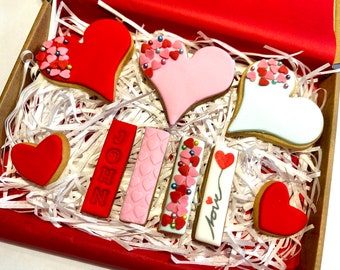 Personalised Valentines Day Biscuits - Love Biscuits  -  Valentines Gifts  -  Vegan and or Gluten Free Options