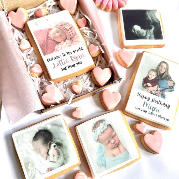 Personalised Photo Biscuits - Photo Gift - Polaroid Photo Biscuits - Birthday Biscuits - Vegan GF Option