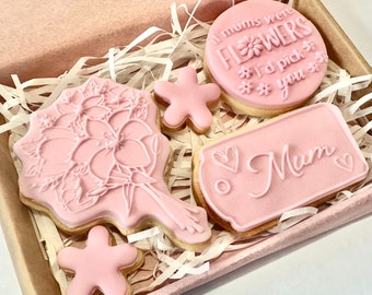 Happy Birthday Biscuits for Mum - Mum Biscuits -  Personalised Birthday Cookies - Nan Biscuits - Mum Gift - Vegan and Gluten Free Option