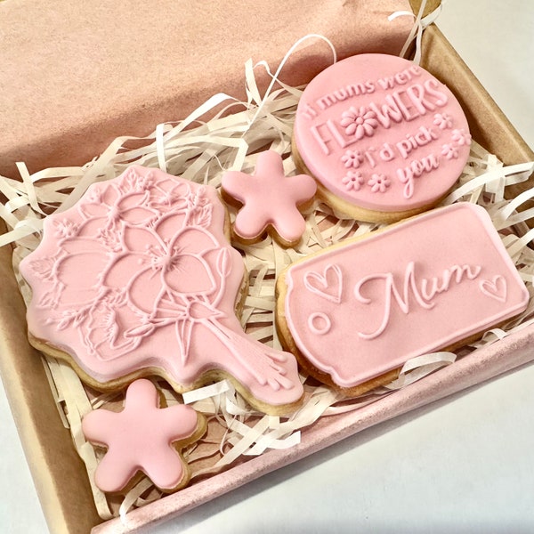 Happy Birthday Biscuits for Mum - Mum Biscuits -  Personalised Birthday Cookies - Nan Biscuits - Mum Gift - Vegan and Gluten Free Option