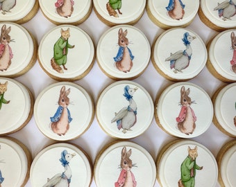 Peter Rabbit Biscuits - Peter Rabbit Party Favour Biscuits - Peter Rabbit Birthday - Peter Rabbit Baby Shower - Lily Bobtail - Vegan option