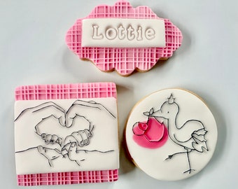 New Baby Biscuits -  Personalised Baby Gift - Baby Shower Biscuits -