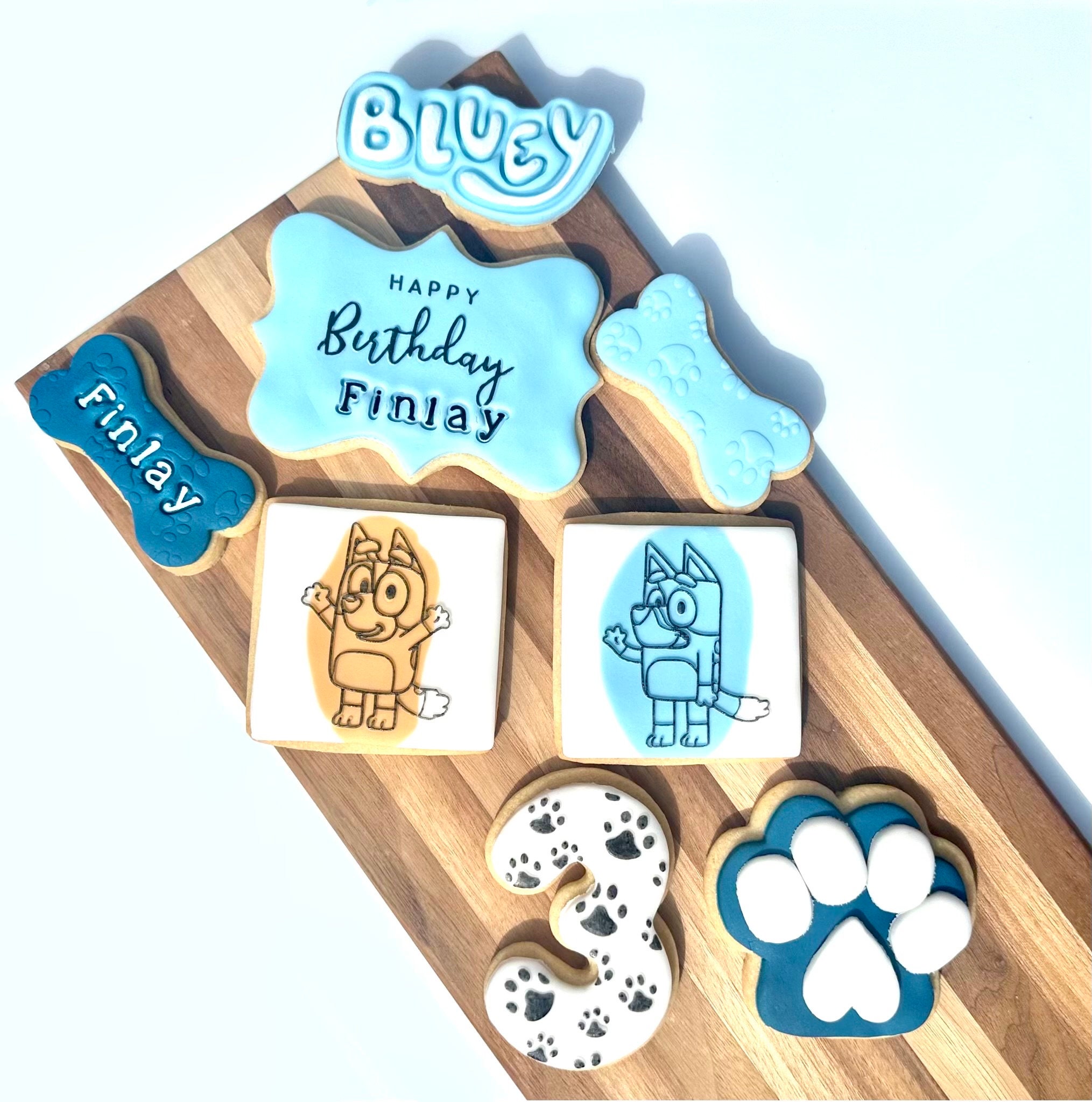 Bluey Inspired Cake Topper Joyeux anniversaire Décorations de gâteaux Bluey  et Bingo Blue Dog Themed for Kids Boy Girl Bday Party Supplies