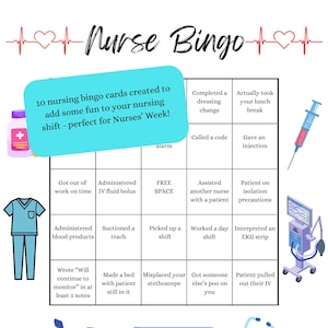 Tarjetas de bingo de enfermeras