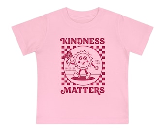 Bonita camiseta de bebé "Kindness Matters", camiseta para niño pequeño, regalo para niños, camiseta con mensaje positivo, atuendo de verano, regalo para nuevos padres