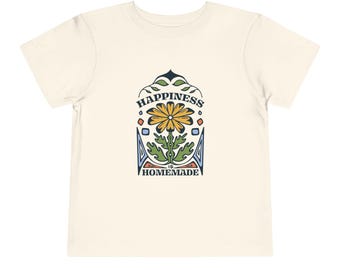 Camiseta casera "Felicidad para niños pequeños", camiseta para niños, camisa de manga corta, ropa bonita para niños pequeños, regalo para niños, regalo de cumpleaños, top de verano