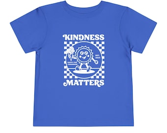 Kindness Matters Toddler Tee - Cheerful Kids T-Shirt, Gift for Birthdays, Playdates, Everyday Wear, Positive Message Apparel