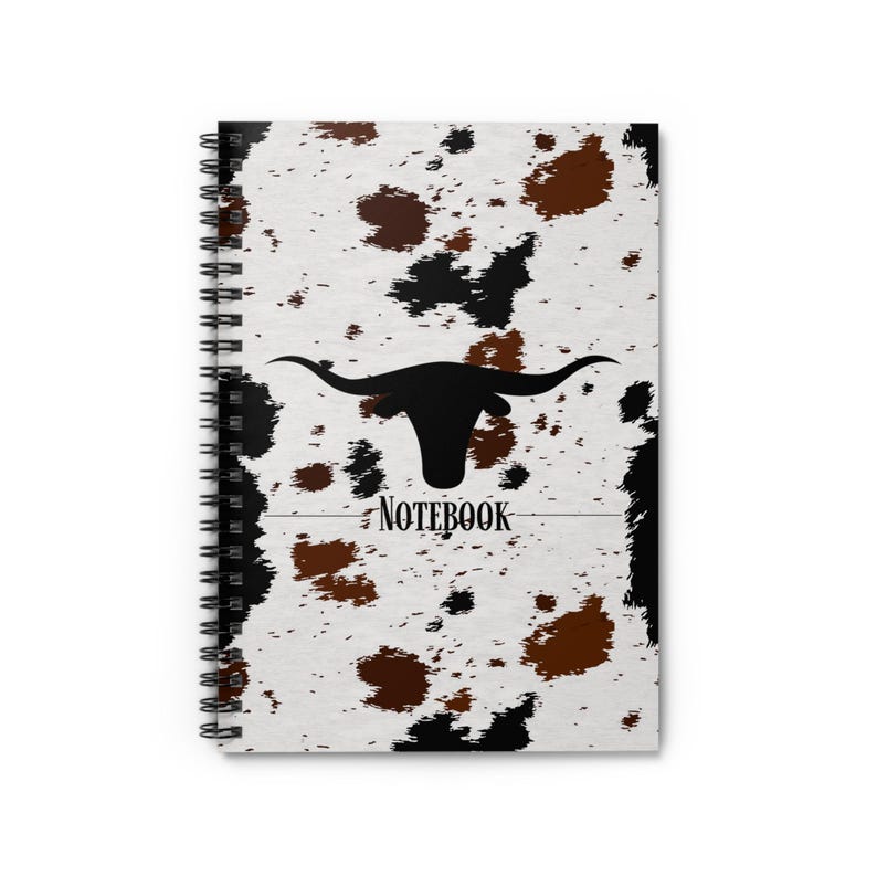 Rural Line Note Book Cowprint Spiral Notebook - Rural Western Cattle Theme, Ruled Line ...