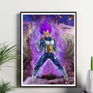 Vegeta Ultra Ego Original Art Poster - Dragon Ball Super Anime Wall Art, DBZ