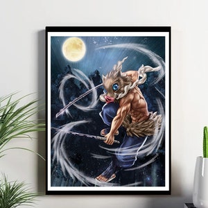 Anime Demon Slayer Corps Tanjiro Muzan Kibutsuji Demon King Flame Hashira  Charming Villain Epic Fan Art Canvas Art Poster and Wall Art Picture Print  Modern Family bedroom Decor Posters 12×18inch(30×45 : 