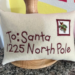 Letter to Santa Shelf Pillow - Home Decor - Kids Decor - Christmas Decor