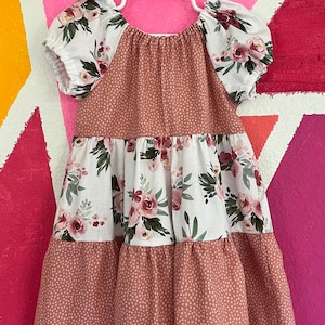 Size 4T - Dawning Rose - Toddler Peasant Dress