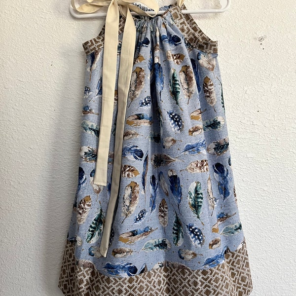 4T Fabulously Feathered Pillowcase Dress